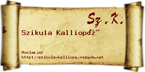 Szikula Kalliopé névjegykártya